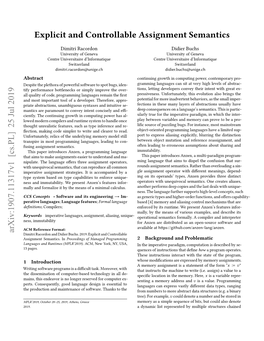 Explicit and Controllable Assignment Semantics