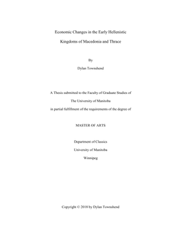 Economic Changes in the Early Hellenistic Kingdoms of Macedonia