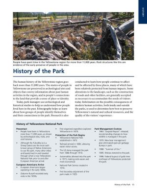 Resouces and Issues: History of the Park