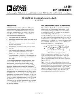 RS-485/RS-422 Circuit Implementation Guide by Hein Marais