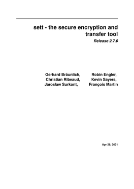 The Secure Encryption and Transfer Tool Release 2.7.0