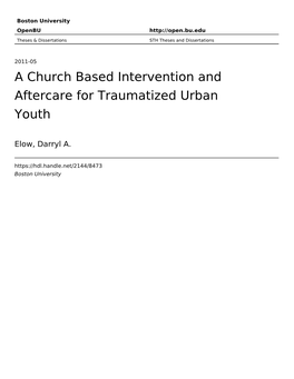 A Church Based Intervention and Aftercare for Traumatized Urban Youth