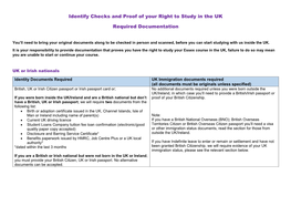Identify Checks and Proof of Your Right to Study in the UK Required