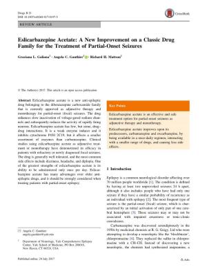 Eslicarbazepine Acetate: a New Improvement on a Classic Drug Family for the Treatment of Partial-Onset Seizures