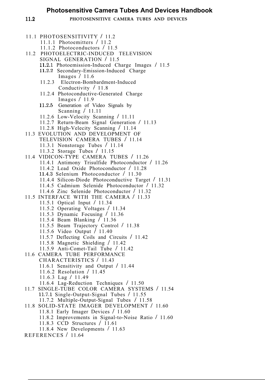 Photosensitive Camera Tubes and Devices Handbook