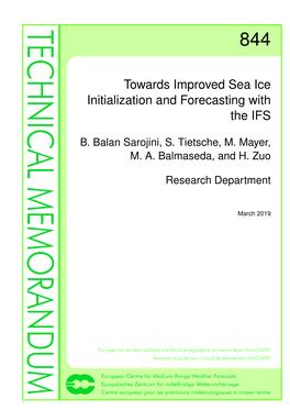 Towards Improved Sea Ice Initialization and Forecasting with the IFS