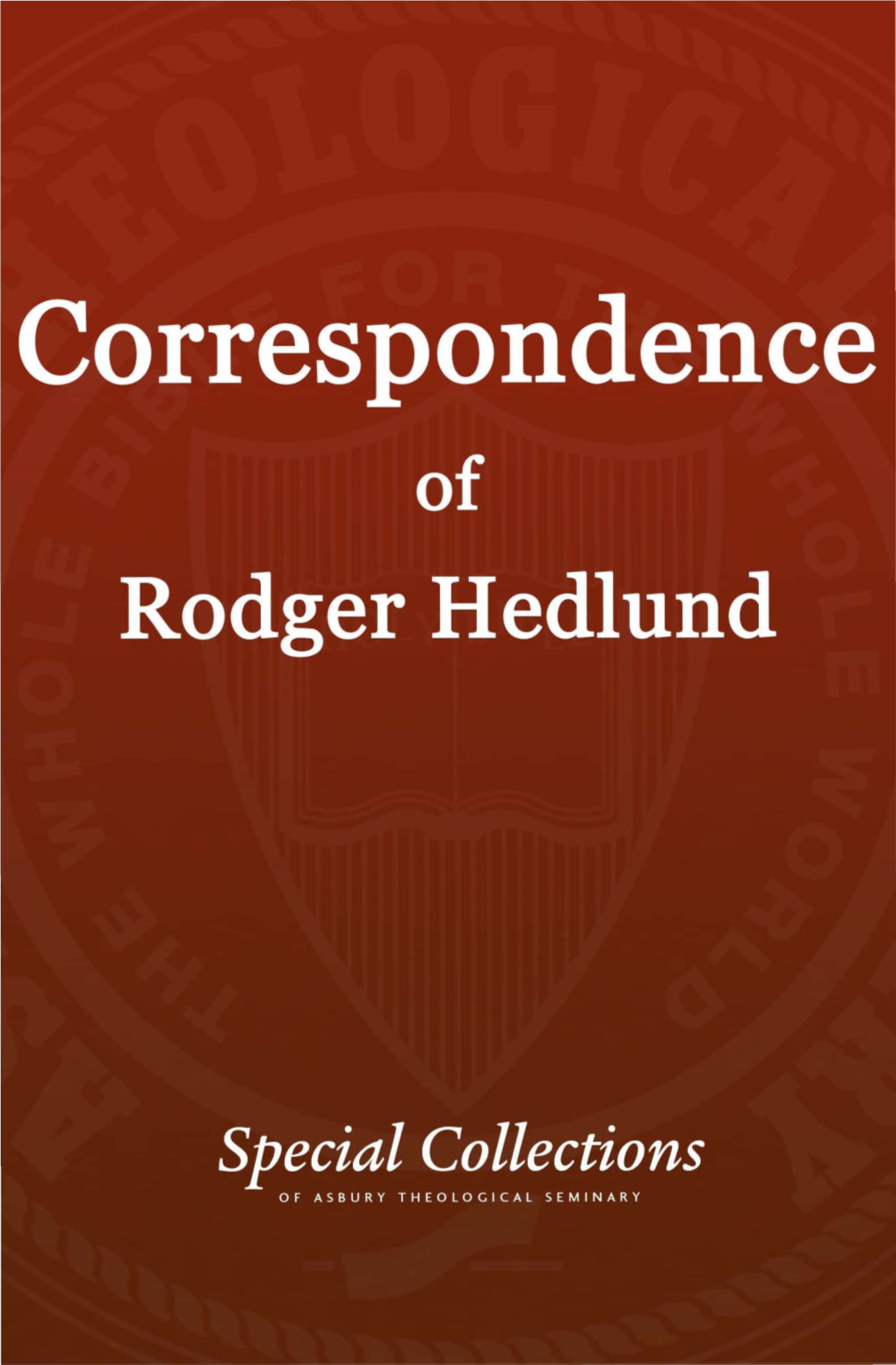 Correspondence of Roger Hedlund: Bible Society of India
