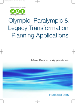 Olympic, Paralympic & Legacy Transformation Planning Applications