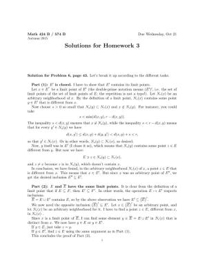 Solutions for Homework 3