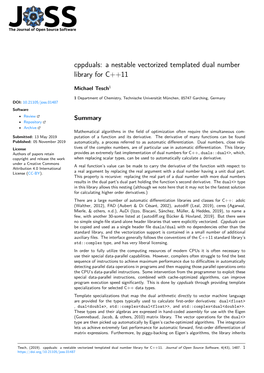 A Nestable Vectorized Templated Dual Number Library for C++11