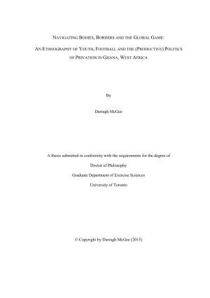 By Darragh Mcgee a Thesis Submitted in Conformity with the Requirements