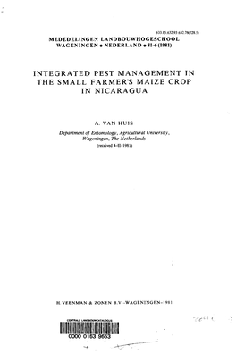 Integrated Pest Management in the Small Farmer's Maize Crop in Nicaragua