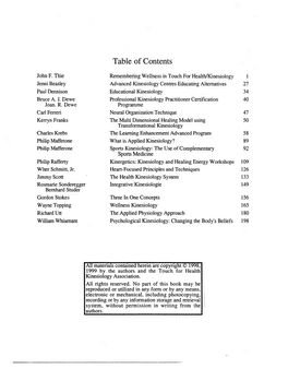 Table of Contents