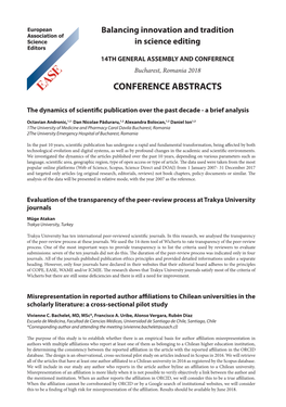 Conference Abstracts