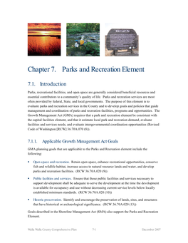 Chapter 7. Parks and Recreation Element