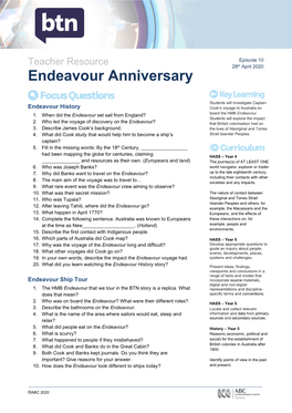 Endeavour Anniversary