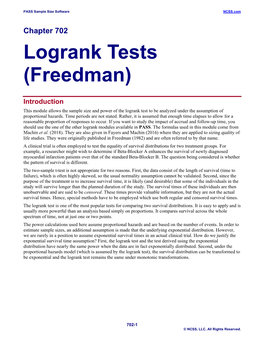 Logrank Tests (Freedman)