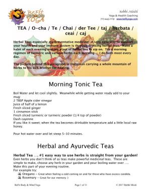 Morning Tonic Tea Herbal and Ayurvedic Teas