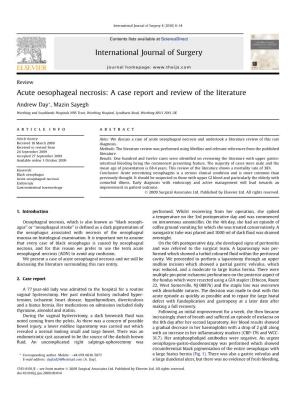 Acute Oesophageal Necrosis: a Case Report and Review of the Literature