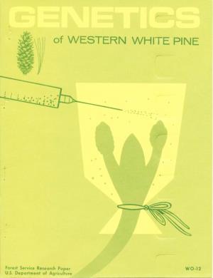 Genetics of Western White Pine R