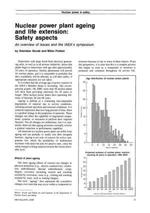 Nuclear Power Plant Ageing and Life Extension: Safety Aspects an Overview of Issues and the IAEA's Symposium by Stanislav Novak and Milan Podest