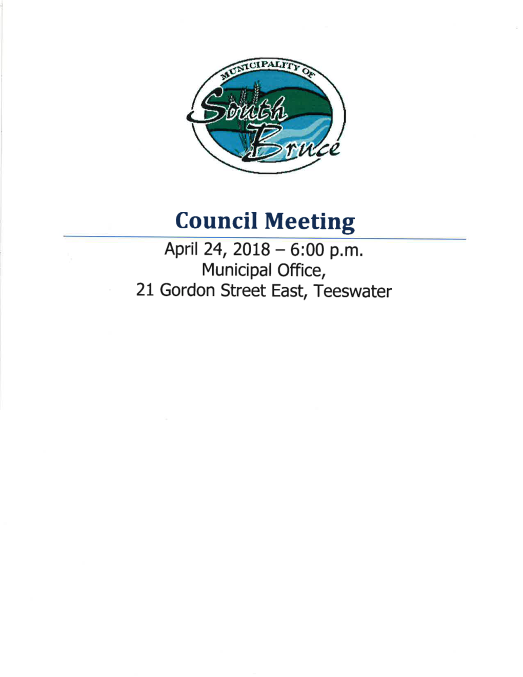 Council Meeting April 24,2018 - 6:00 P.M