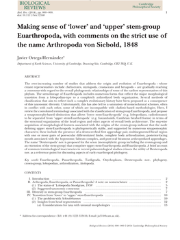 Upper' Stem-Group Euarthropoda, With