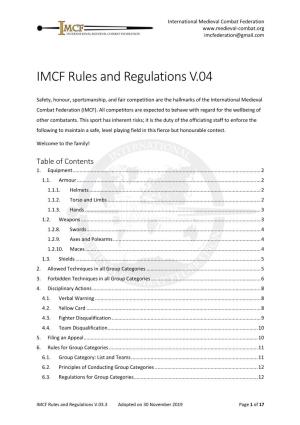 IMCF Rules 2020