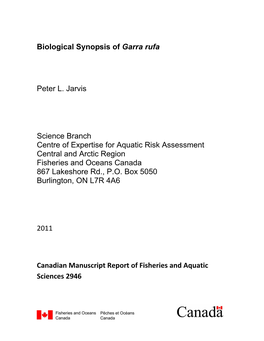 Biological Synopsis of Garra Rufa