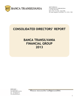 Consolidated Directors' Report Banca Transilvania