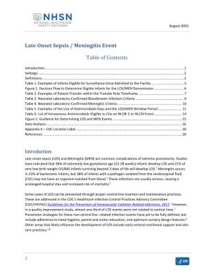 Late Onset Sepsis / Meningitis Event Protocol 2021