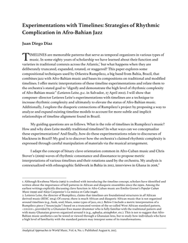 Experimentations with Timelines: Strategies of Rhythmic Complication in Afro-Bahian Jazz