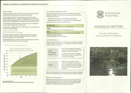 MANGROVE MATTERS for the Use of Or Access to an Environmental Good Or Service