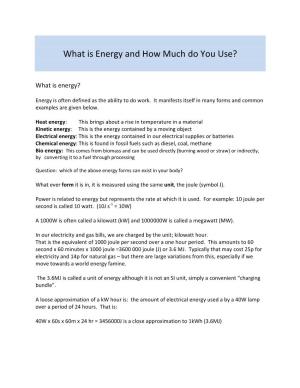 What Is Energy and How Much Do You Use?