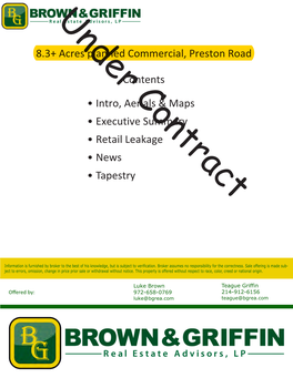 Contents • Intro, Aerials & Maps • Executive Summary • Retail