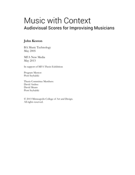 Music with Context: Audiovisual Scores For