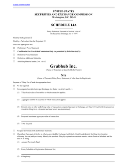 Grubhub Inc. (Name of Registrant As Specified in Its Charter)