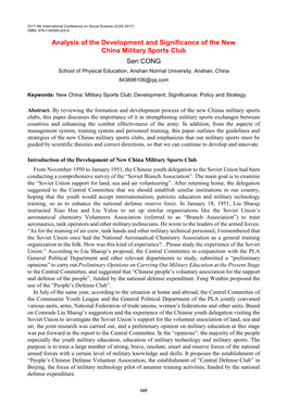 Analysis of the Development and Significance of the New China