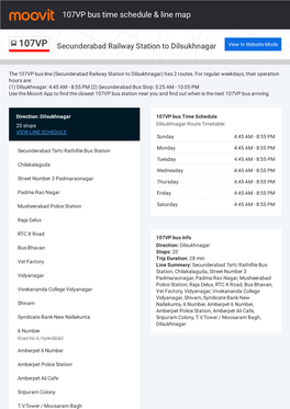 107VP Bus Time Schedule & Line Route
