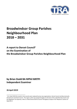 Broadwindsor Group NP, Examiner's Final Report, 26 Apr 19