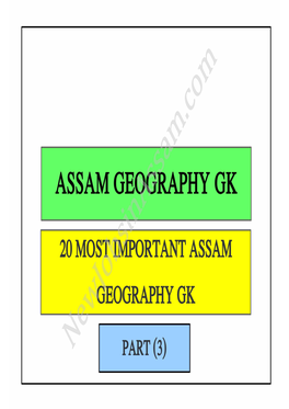 Download Assam Geography GK PDF Part