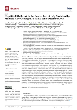 Hepatitis E Outbreak in the Central Part of Italy Sustained by Multiple HEV Genotype 3 Strains, June–December 2019