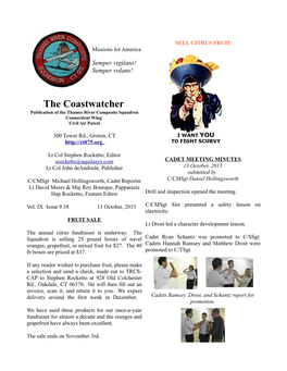 The Coastwatcher Publication of the Thames River Composite Squadron Connecticut Wing Civil Air Patrol