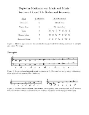 Topics in Mathematics: Math and Music Sections 2.2 and 2.3: Scales and Intervals
