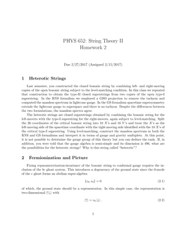 PHYS 652: String Theory II Homework 2