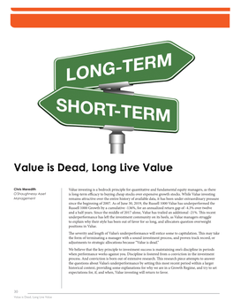 Value Is Dead, Long Live Value