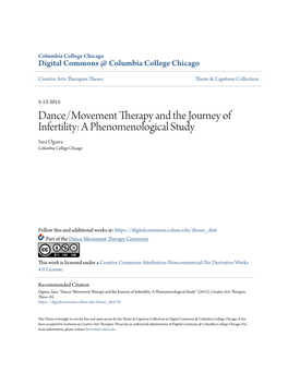 Dance/Movement Therapy and the Journey of Infertility: a Phenomenological Study Sara Ogawa Columbia College Chicago
