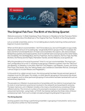 The Birth of the String Quartet