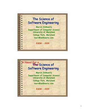 The Science of Software Engineering the Science of Software Engineering