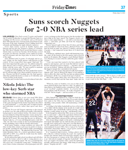 Suns Scorch Nuggets for 2-0 NBA Series Lead